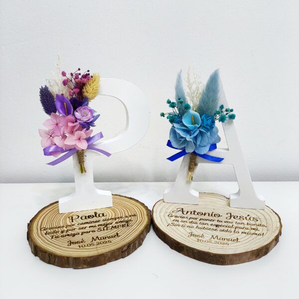 LETRA DE MADERA CON FLORES PERSONALIZADA - Imagen 12