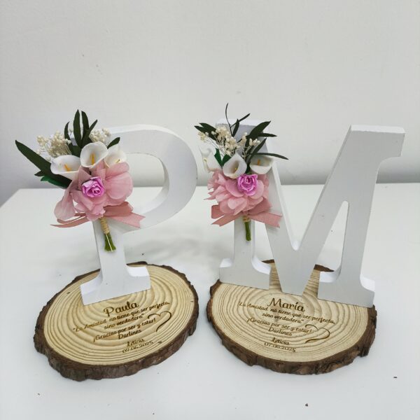 LETRA DE MADERA CON FLORES PERSONALIZADA - Imagen 13