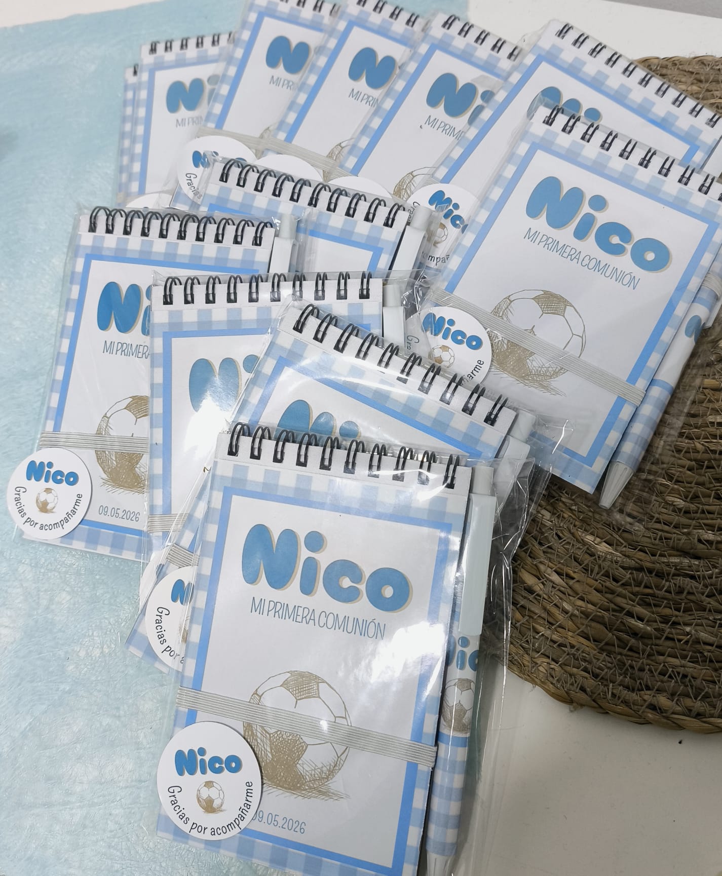 libreta personalizada con boligrafo a juego