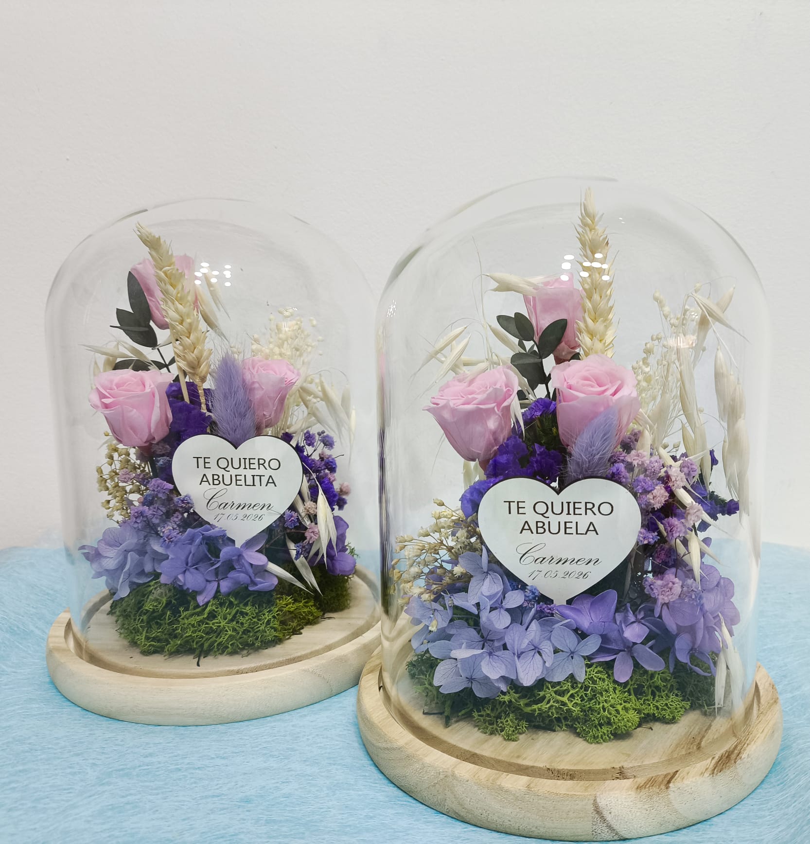 cúpula grande flor preservada personalizada