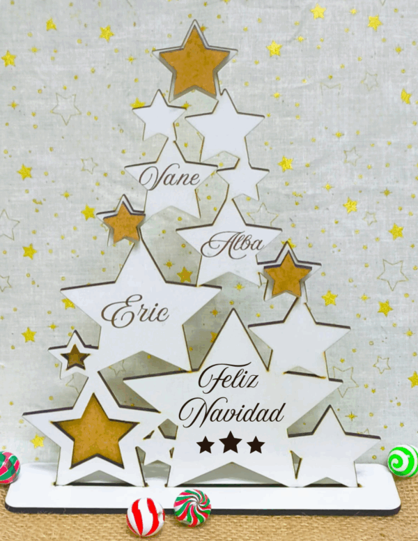 ÁRBOL DE NAVIDAD FAMILIA PERSONALIZADO EN MADERA - Imagen 3
