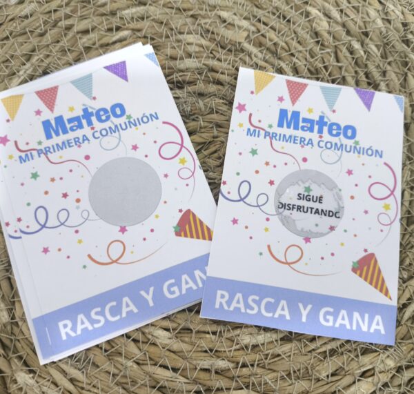 RASCA Y GANA PERSONALIZADO COMUNIÓN