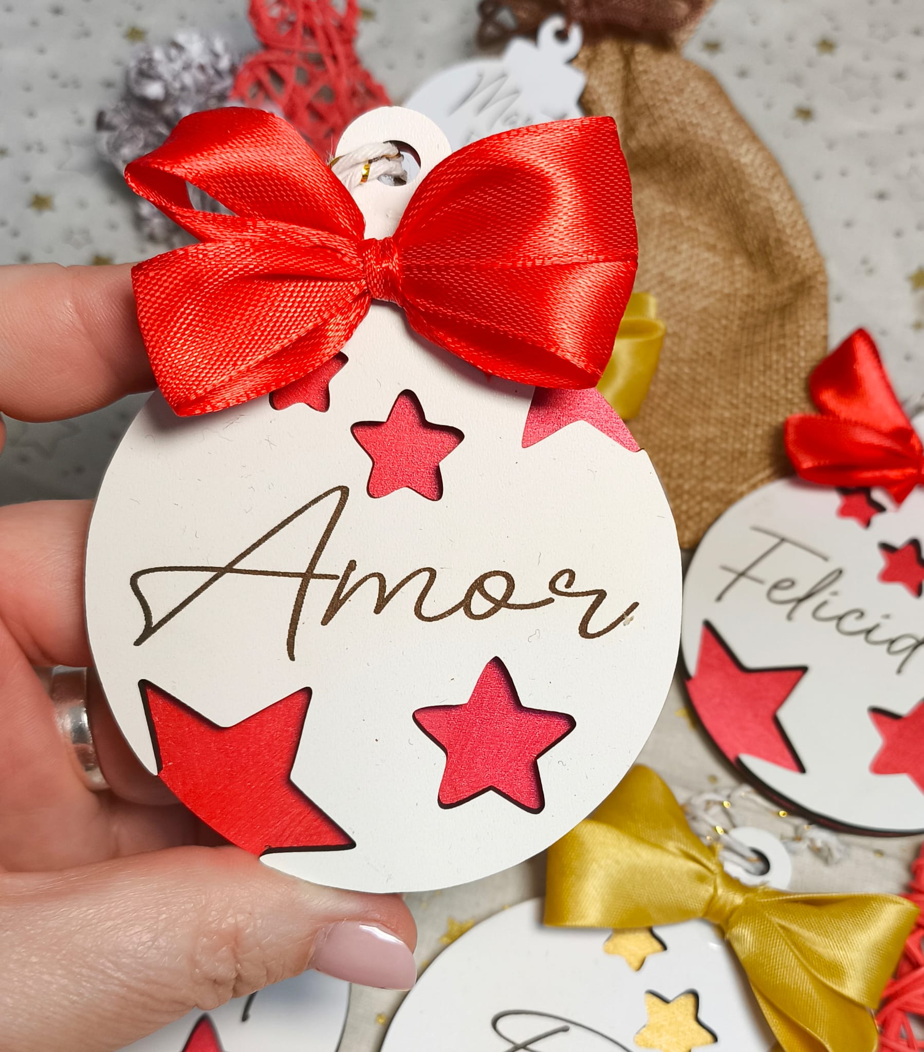 BOLA DE NAVIDAD PERSONALIZADA BUENOS DESEOS AMOR