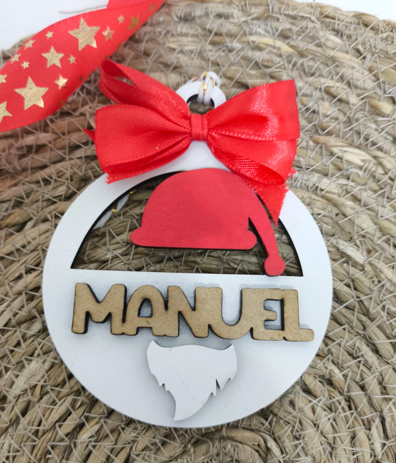 BOLA DE MADERA NAVIDAD PAPA NOEL