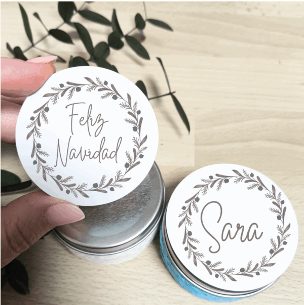 vela aromática navidad con imán personalizado