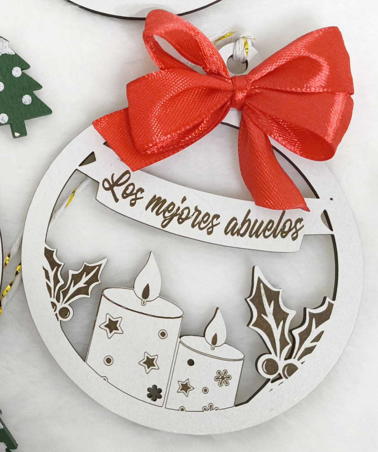 bola de navidad diseño velas con banda