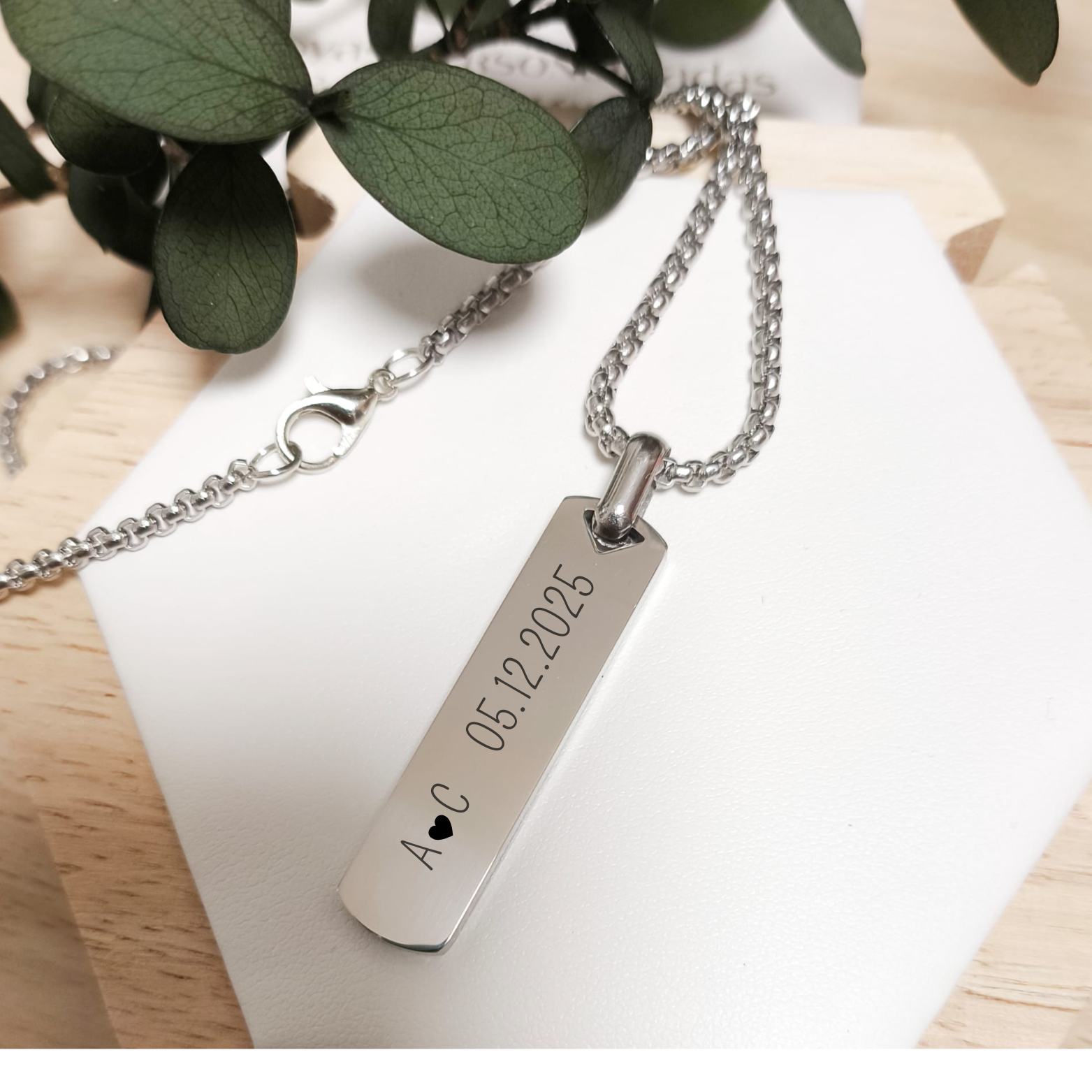 colgante acero hombre texto personalizado