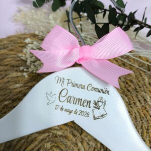 percha personalizada para comunión niña