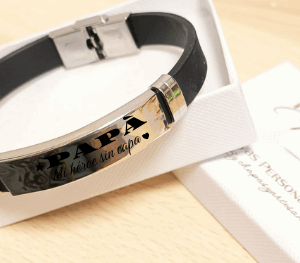 Pulsera hombre en acero y silicona personalizada