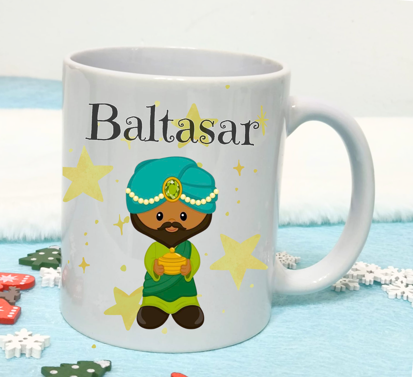 taza rey mago Baltasar personalizada