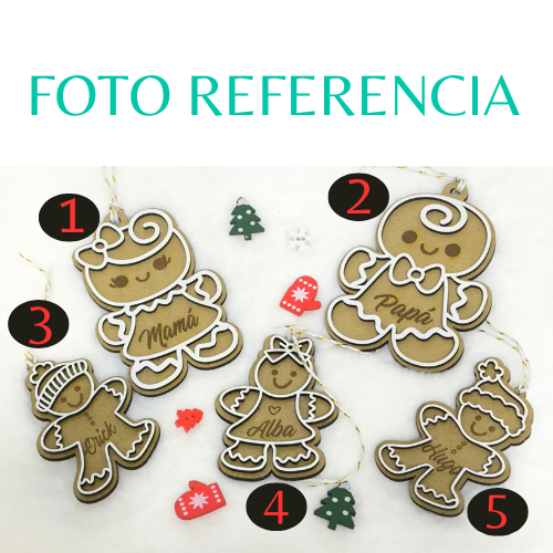 ADORNO NAVIDAD GALLETA JENGIBRE PERSONALIZADAS -10cm - Imagen 2