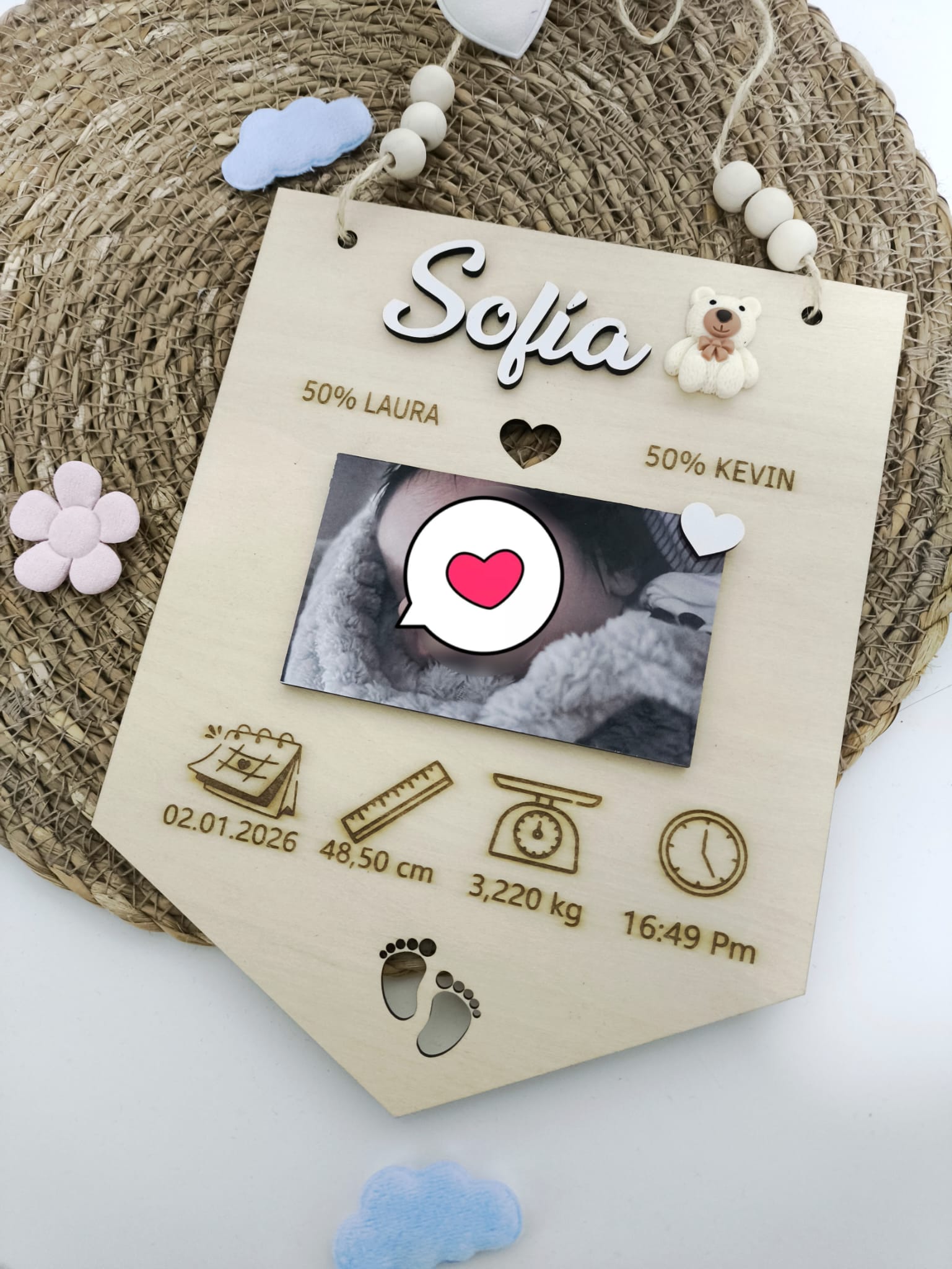 placa natalicio bebe